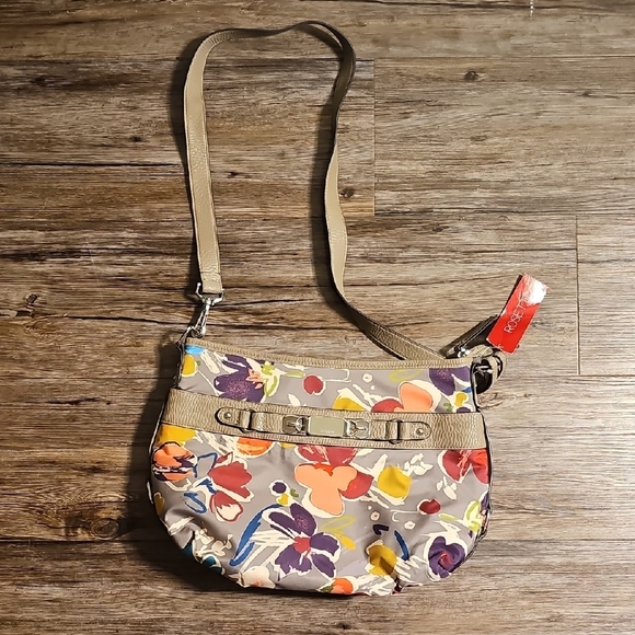 NWT Rosetti Tan Floral Harvest Twist It Up Convertible Crossbody Bag - Picture 1 of 6